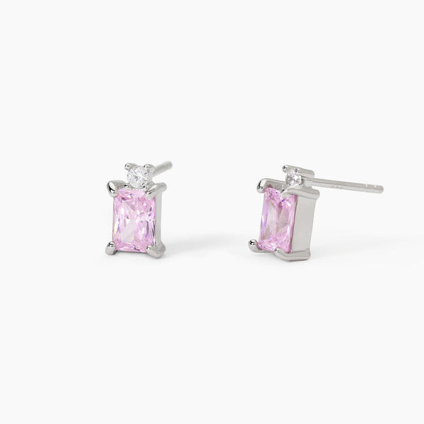 Pendientes Mabina de plata con circonita rosa talla princesa LATIDO 563719