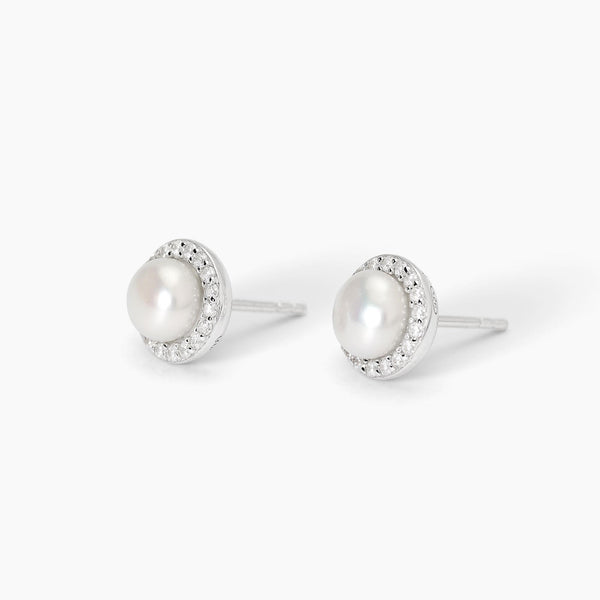 Pendientes Mabina de plata con perlas cultivadas y circonitas MILANESIENNE 563745