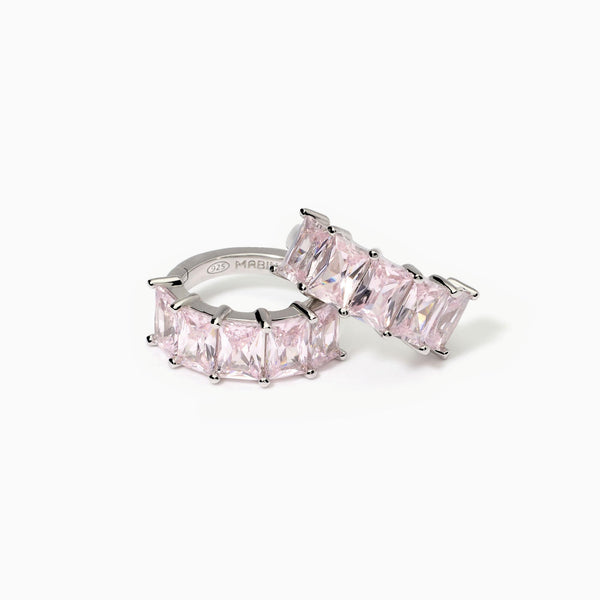 Pendientes Mabina de plata con circonitas rosas Valentina 563754