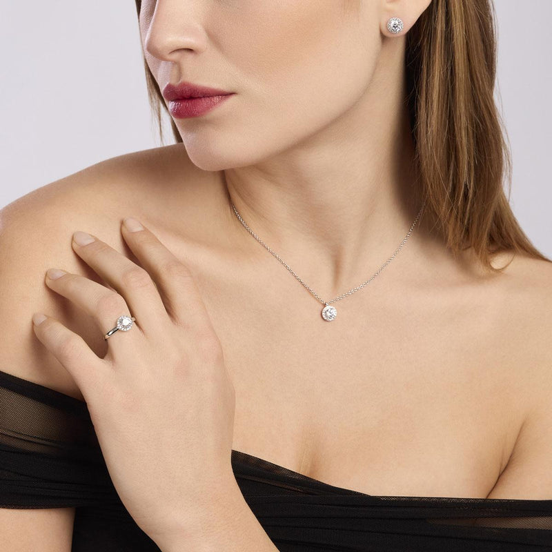 Pendientes Mabina de botón de circonita Reavivamiento 563790