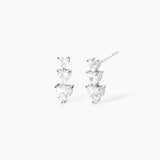 Pendientes Mabina de plata con circonitas de corazón Bonito 563821