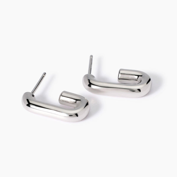 Pendientes Mabina rectangulares gruesos en plata Jornada de puertas abiertas 563839