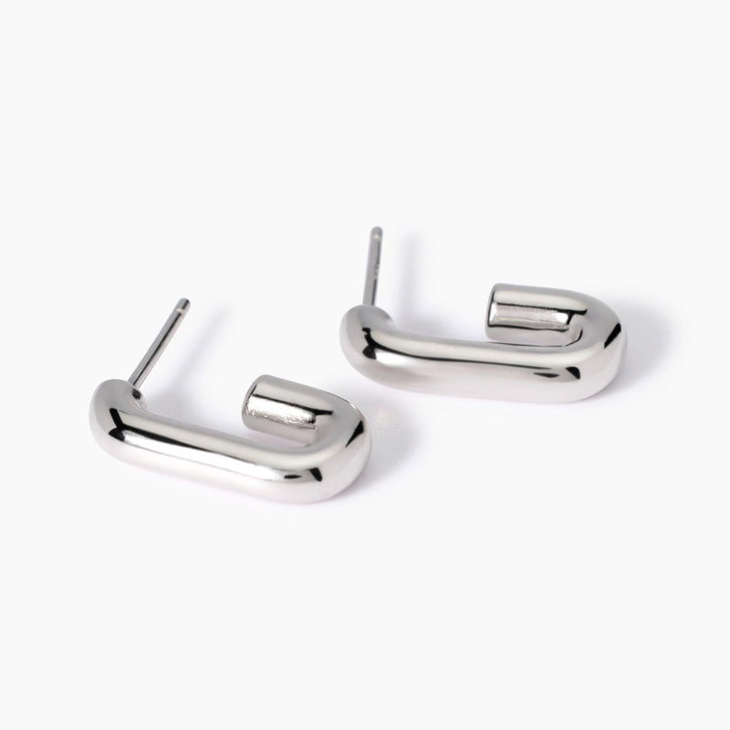 Pendientes Mabina rectangulares gruesos en plata Jornada de puertas abiertas 563839