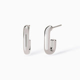 Pendientes Mabina rectangulares gruesos en plata Jornada de puertas abiertas 563839