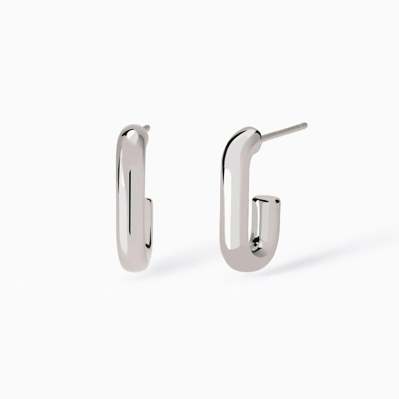 Pendientes Mabina rectangulares gruesos en plata Jornada de puertas abiertas 563839