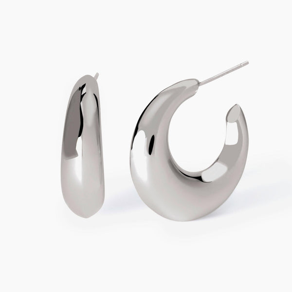 Pendientes Mabina de plata en forma de luna creciente Luz 563843