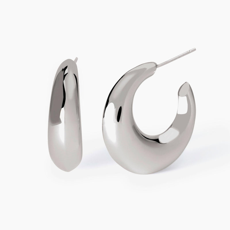 Pendientes Mabina de plata en forma de luna creciente Luz 563843