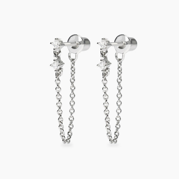 Pendientes Mabina de cadena de diamantes cultivados en laboratorio Mi diamante 563897