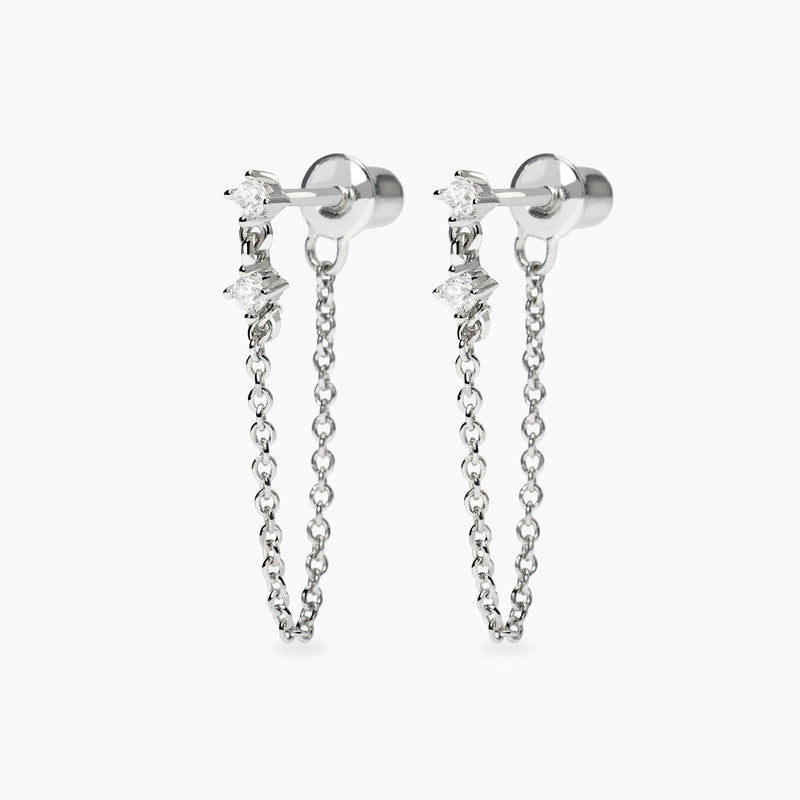 Pendientes Mabina de cadena de diamantes cultivados en laboratorio Mi diamante 563897