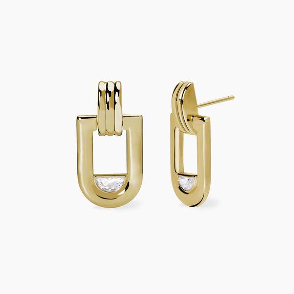 Pendientes Mabina de plata dorada ROMA 563946