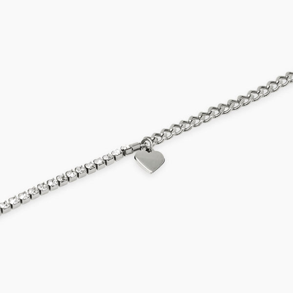 Pulsera Kidult con tenis de cristales y corazón 831068