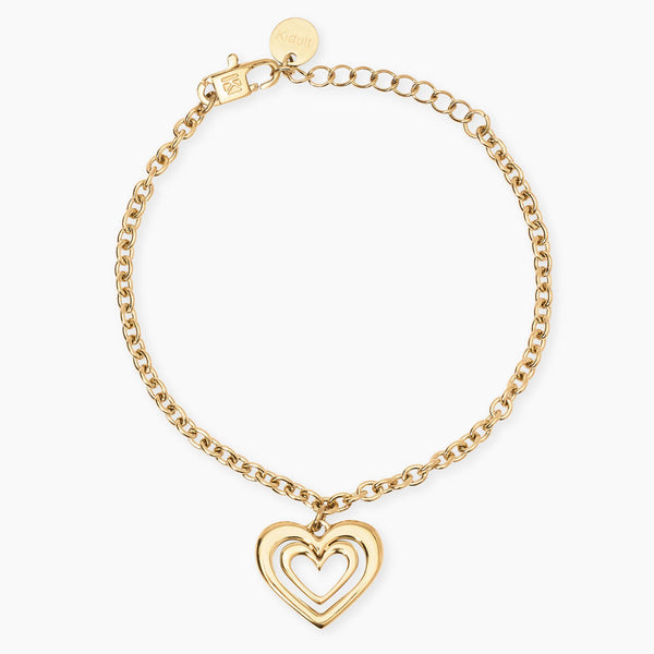Pulsera Kidult dorada con colgante corazón 831080