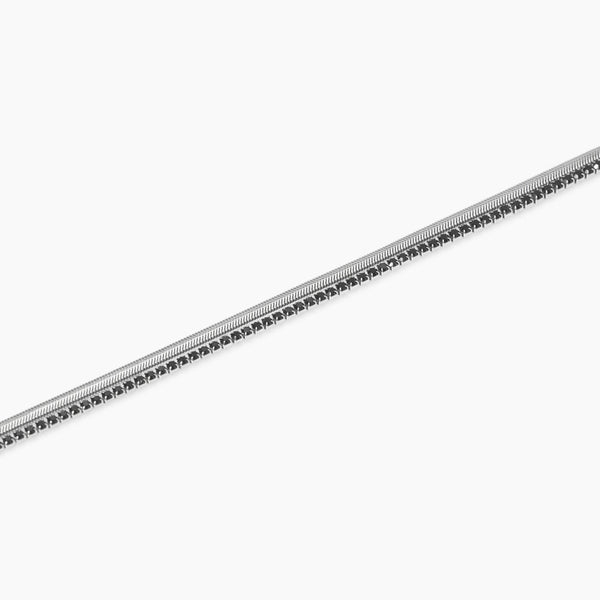 Pulsera Kidult con cadena snake y tenis de cristales 831100