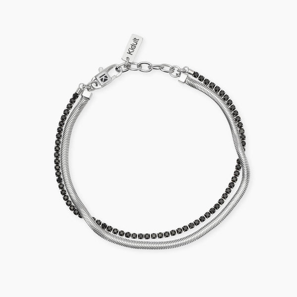 Pulsera Kidult con cadena snake y tenis de cristales 831100