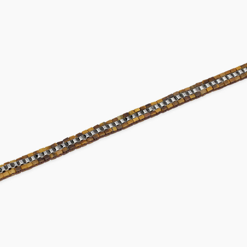 Pulsera Kidult de acero con nylon y ojo de tigre 831136