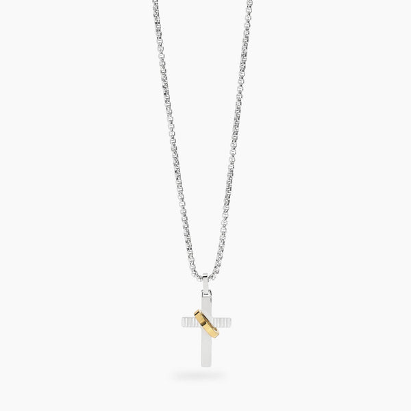 Collar Kidult de acero con cruz 851084