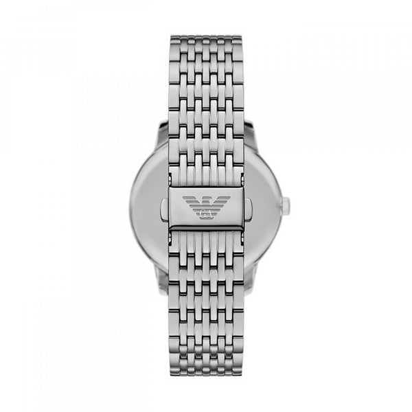 Reloj Emporio Armani Leather Plateado y Azul Analógico Hombre AR11674