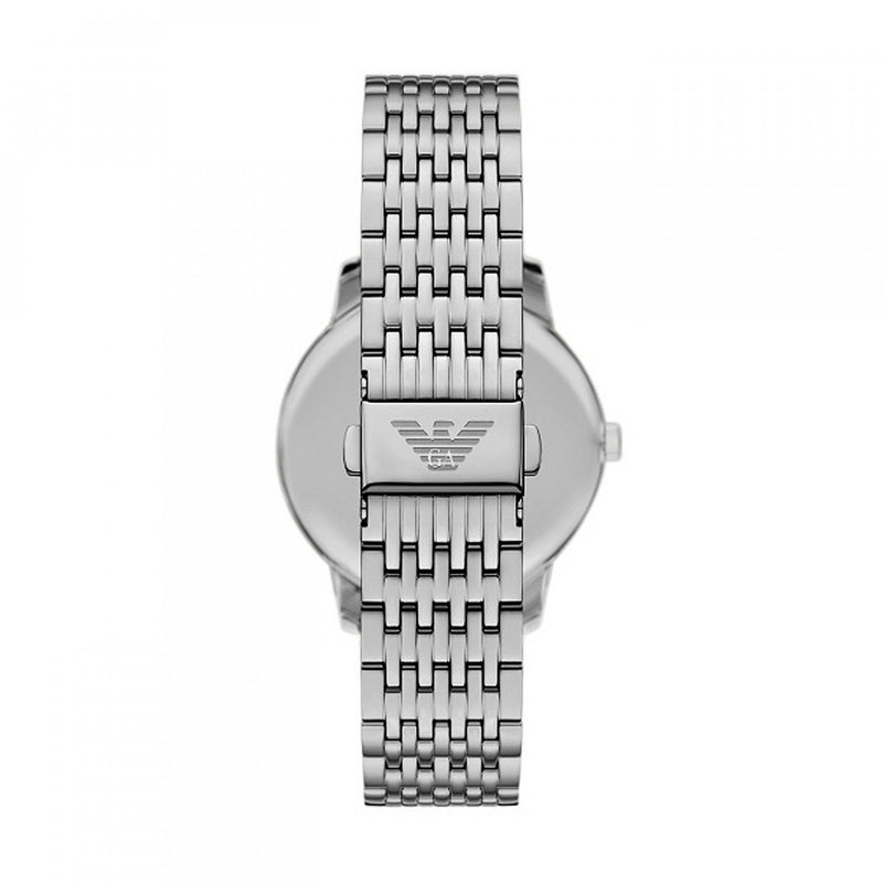 Reloj Emporio Armani Leather Plateado y Azul Analógico Hombre AR11674