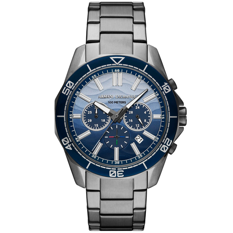 Reloj de hombre AX1967 cronógrafo de acero gris