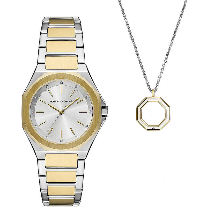 Reloj + Colgante Armani Exchange para mujer AX7161 SET