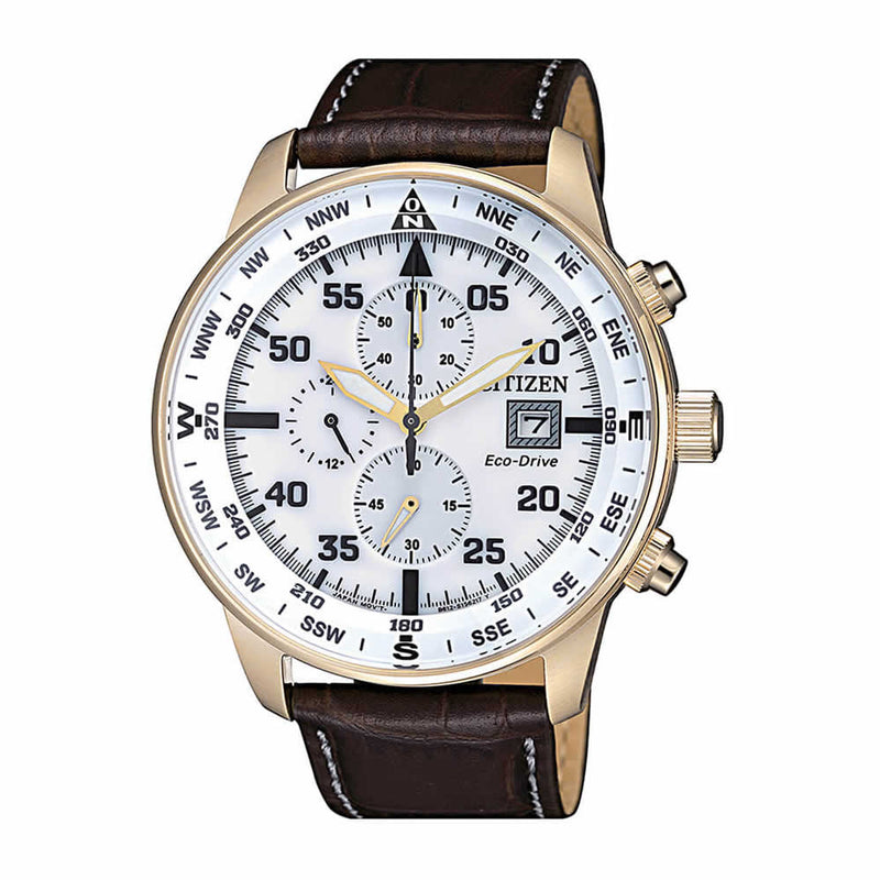 Reloj Citizen of collection Chrono Aviator Dorado Eco Drive 44 mm CA0693-12A