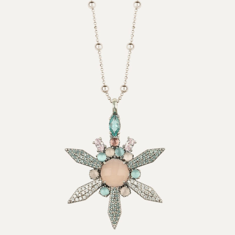 Colgante Sunfield Flora Cuarzo Rosa CL064722