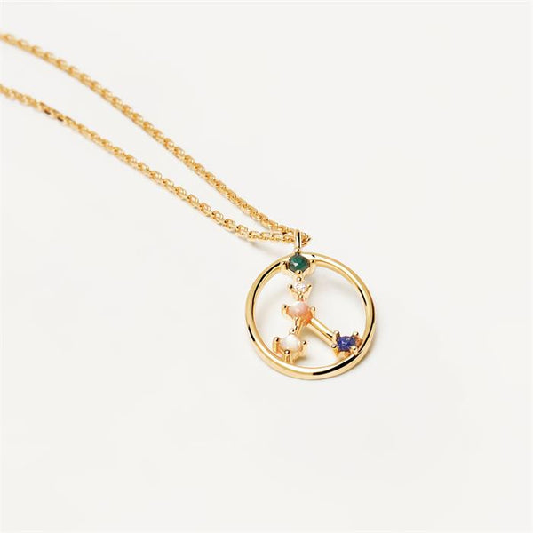 Gargantilla PdPaola Cáncer Mujer Plata Baño Oro y Piedras Multicolor CO01-347-U