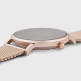 Reloj Cluse Minuit Mesh Negro, Color Oro Rosa CW0101203003
