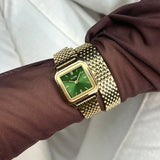 Reloj Cluse Gracieuse Petite Doble Acero, Verde Bosque, Color Dorado CW11811