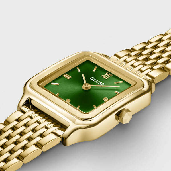 Reloj Cluse Gracieuse Petite Doble Acero, Verde Bosque, Color Dorado CW11811