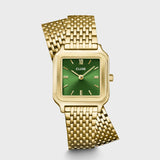 Reloj Cluse Gracieuse Petite Doble Acero, Verde Bosque, Color Dorado CW11811