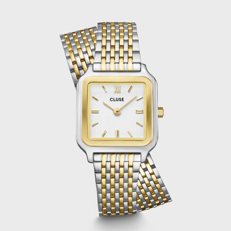 Reloj Cluse Petite Gracieuse Doble Acero, Blanco, Dos tonos CW11814