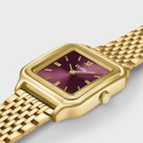 Reloj Cluse Gracieuse Doble Acero, Vino, Color Oro CW11910