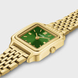 Reloj Cluse Mini Gracieuse Doble Acero, Verde Bosque, Color Dorado CW15504