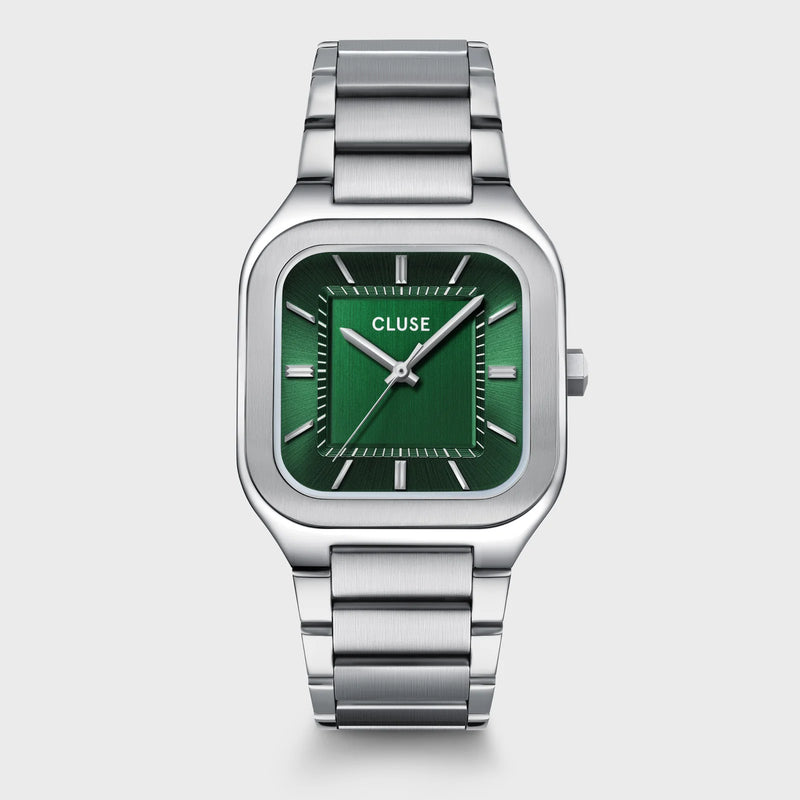 Reloj Cluse Quadrus Acero, Verde, Color Plata CW25702