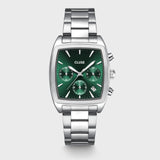 Reloj Cluse Quartaut Chrono Acero, Verde, Color Plata CW52002