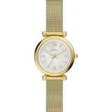 Reloj Carlie Mini de acero inoxidable en tono dorado con tres agujasES5462