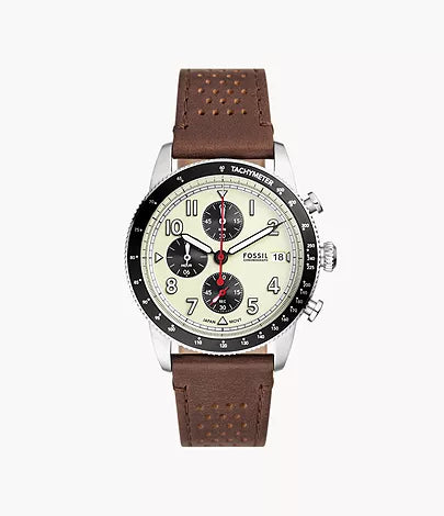 Reloj Fossil de hombre FS6042 cronógrafo de piel marrón
