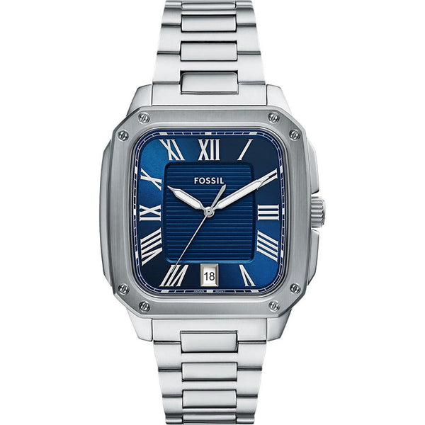 Reloj Fossil Crosby Plateado y Azul Analógico Hombre FS6121