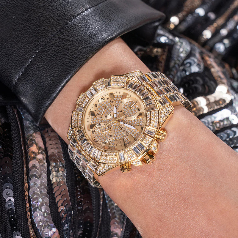 Reloj Guess mujer GW0812L2 ICONIC 40th Acero Inoxidable dorado multifunción circonitas esfera