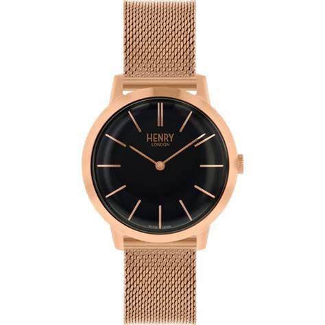 Reloj Henry London HL34-M0234 analógico de cuarzo para mujer con correa de acero inoxidable, color negro