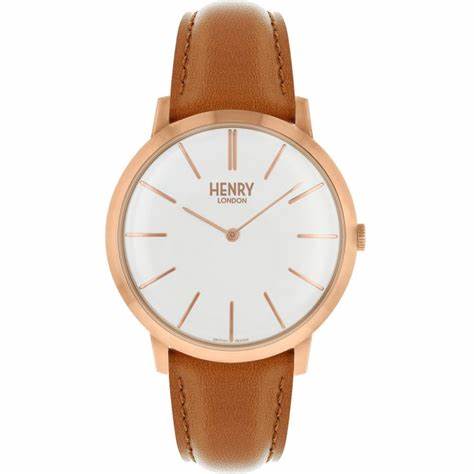 Reloj Unisex Henry London HL40-S-0240 correa de piel marrón