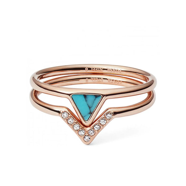 Anillo doble Fossil JF026457915 para mujer