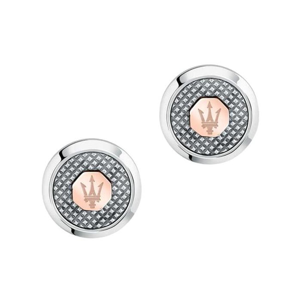 Gemelos Maserati Circulares Acero Inoxidable Plateado y Rosado JM223ATK20