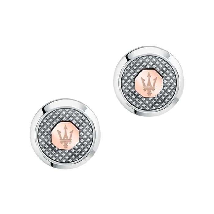 Gemelos Maserati Circulares Acero Inoxidable Plateado y Rosado JM223ATK20