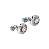 Gemelos Maserati Circulares Acero Inoxidable Plateado y Rosado JM223ATK20