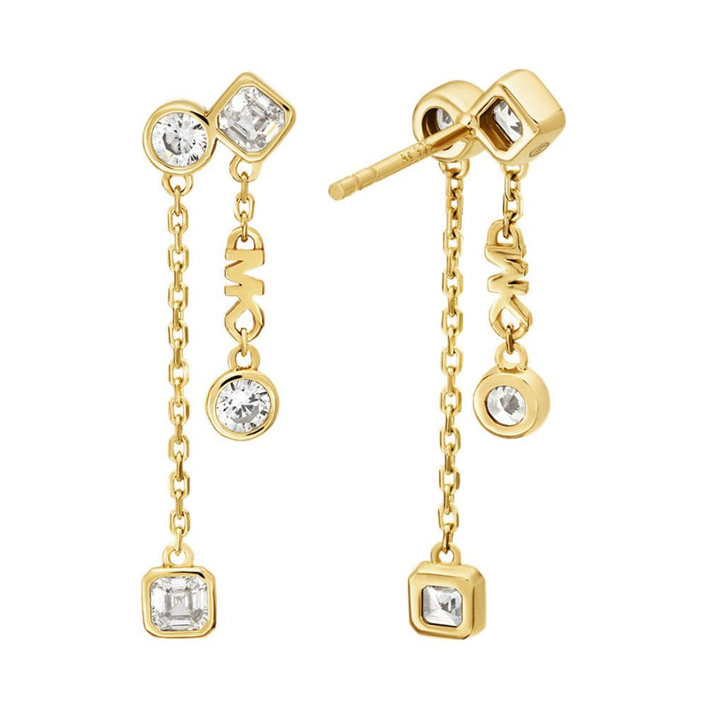 Pendientes colgantes Michael Kors Brilliance chapados en oro de primera calidad MKC1773710