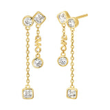 Pendientes colgantes Michael Kors Brilliance chapados en oro de primera calidad MKC1773710