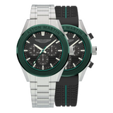 Reloj Aston Martin Fórmula 1 Plateado y Verde Cronógrafo Hombre MTIB1F501