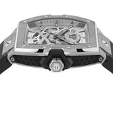 Reloj de hombre The skeleton frosted PWJFA0925 automático de silicona y correa negra